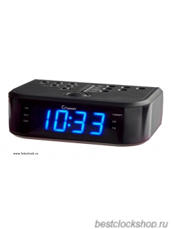 Настольные кварцевые часы с будильником и радио ГРАНАТ/Granat С-0946-Син